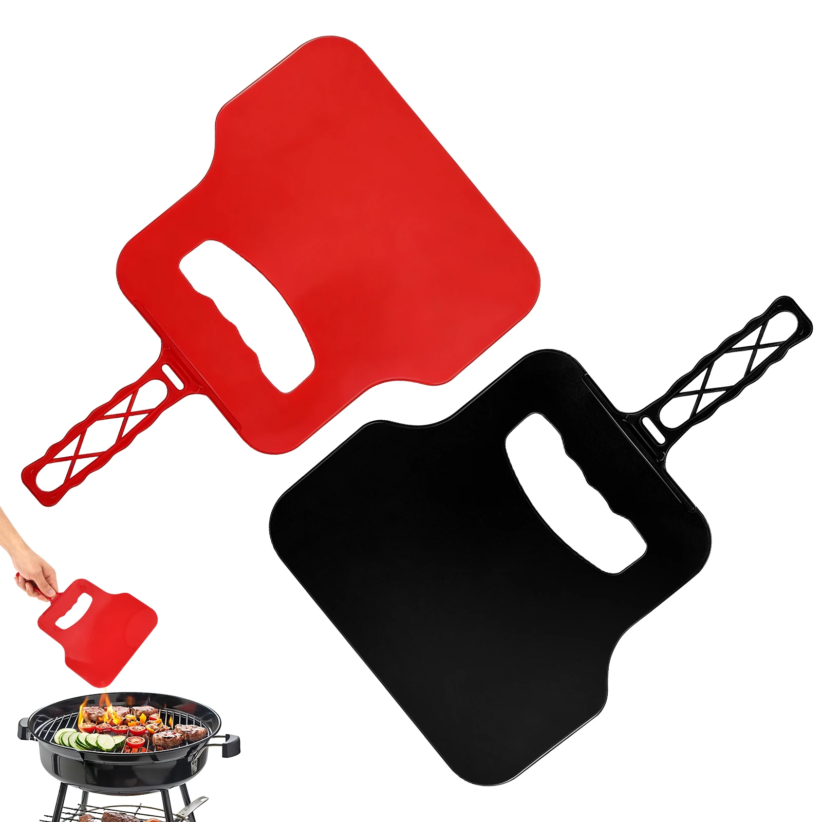 Camping Cooking Device - พัดลมมือหมุนพลาสติกแบบพกพา เครื่องจุดไฟสำหรับกิจกรรมกลางแจ้ง แคมป์ปิ้ง บาร์บีคิว ปิกนิก สวน