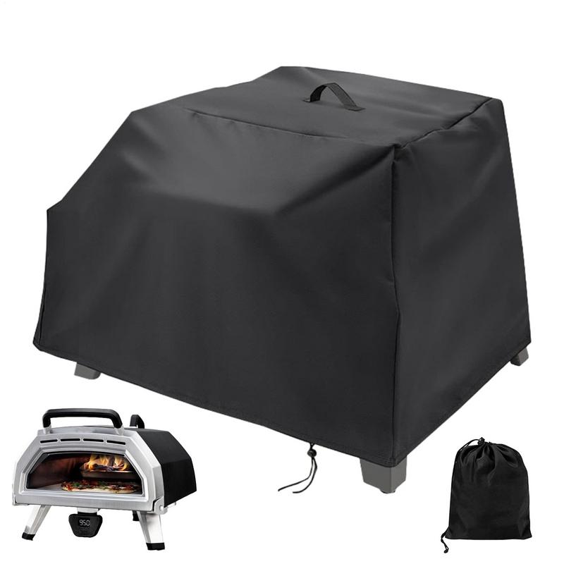 Camping Cooking Device - 420D ฝาครอบเตาอบพิซซ่ากันน้ำกันฝุ่นกลางแจ้งฝาครอบเตาอบพิซซ่าสีดำกันลมอุปกรณ์ตั้งแคมป์สำหรับบาร์บีคิว อาร์วี