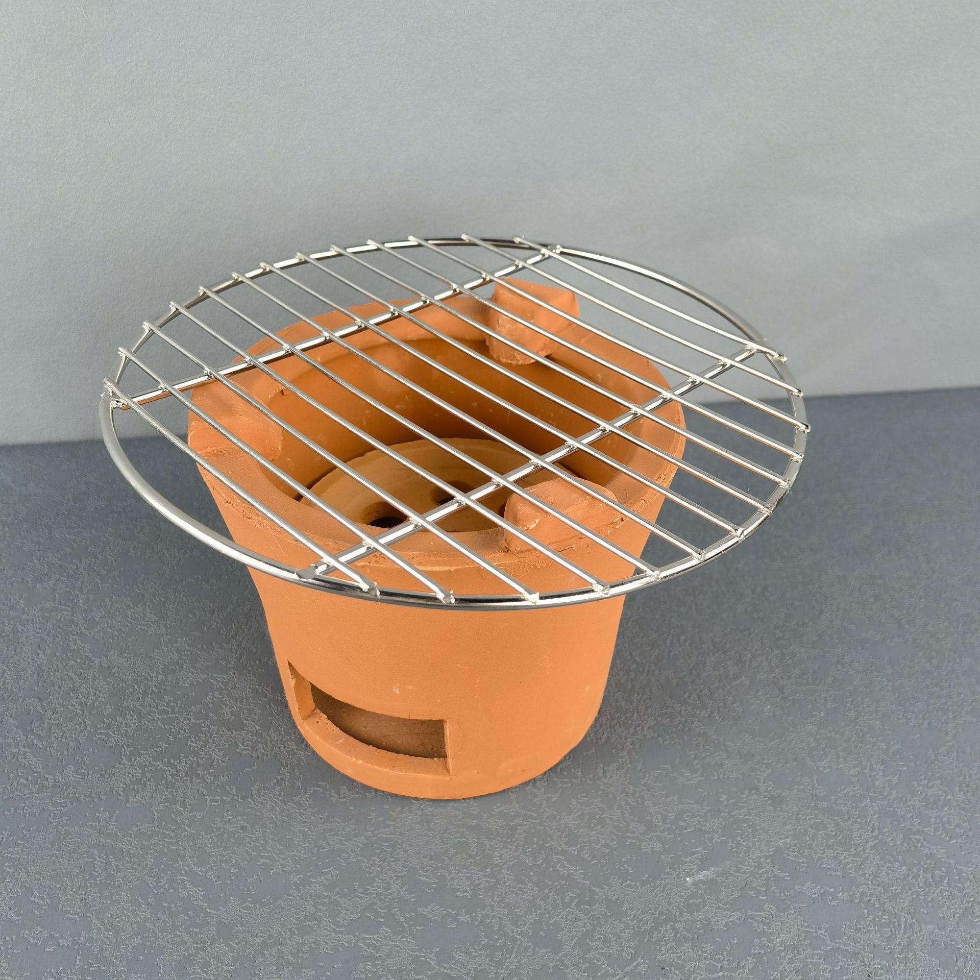 Camping Cooking Utensil Holder - เตาบาร์บีคิวสแตนเลสถักแบบพกพา อุปกรณ์ทำอาหารกลางแจ้ง เตาถ่าน ที่วางกาน้ำชา ดีไซน์แบบเชื่อมต่อ