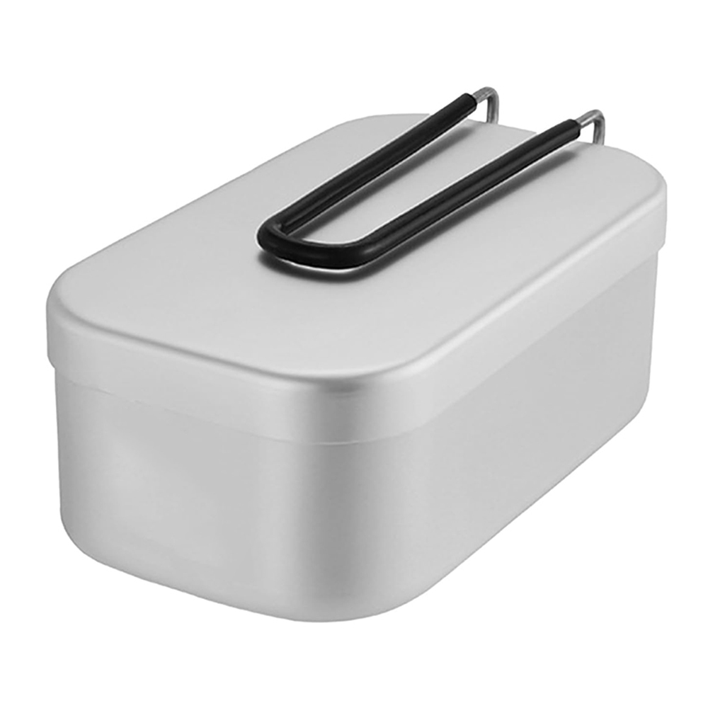 Camping Cooking Set - 800ML อลูมิเนียมกล่องอาหารกลางวันกลางแจ้ง Camping เครื่องครัวบนโต๊ะอาหารพับจับกล่องปิคนิคทําอาหารกล่อง Bento สําหรับเดินป่า
