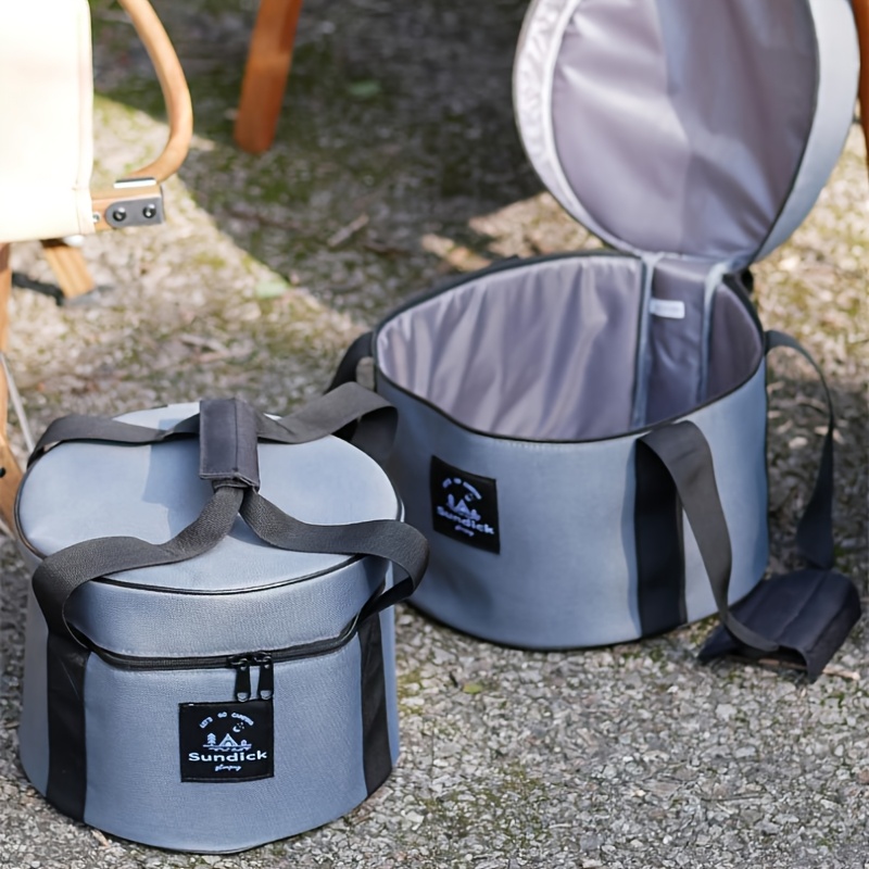 Camping Cooking Books - ถังเก็บอุปกรณ์ทำอาหารสำหรับตั้งแคมป์ พร้อมช่องซิปด้านข้าง ออกแบบให้พกพาสะดวก อุปกรณ์จัดเก็บสำหรับกิจกรรมกลางแจ้ง ภาชนะที่ทนทานสำหรับการเดินทางแคมป์ปิ้ง