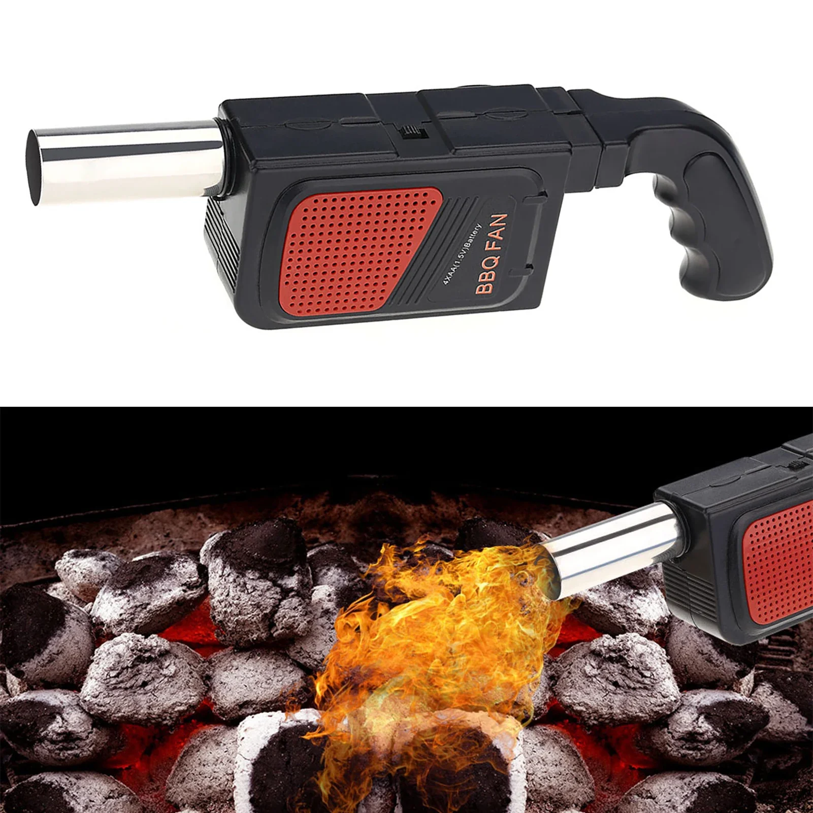 Camping Cooking Device - พัดลมไฟฟ้าแบบพกพาสำหรับบาร์บีคิว เครื่องเป่าลมสำหรับตั้งแคมป์กลางแจ้ง ปิคนิค อบขนม อุปกรณ์ย่างบาร์บีคิว เครื่องมือทำอาหารบาร์บีคิว