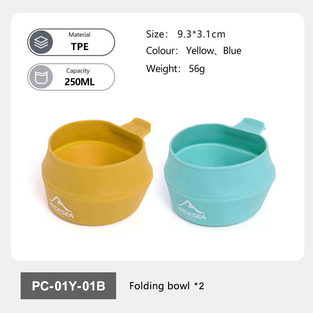Camp Cutting Board - Widesea Camping 250ml พับถ้วยบนโต๊ะอาหารเครื่องครัวแบบพกพากลางแจ้งกระเป๋าชามแก้วท่องเที่ยวเดินป่า Backpacking TPE