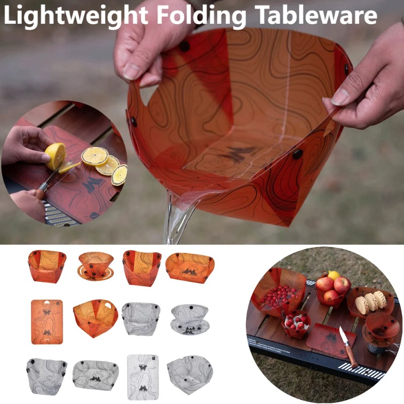 Camping Cooking Kits - พับบนโต๊ะอาหารแบบพกพาชามจานชามกาแฟกรองทนความร้อนชุดจานชาม Camp อุปกรณ์ทําอาหาร