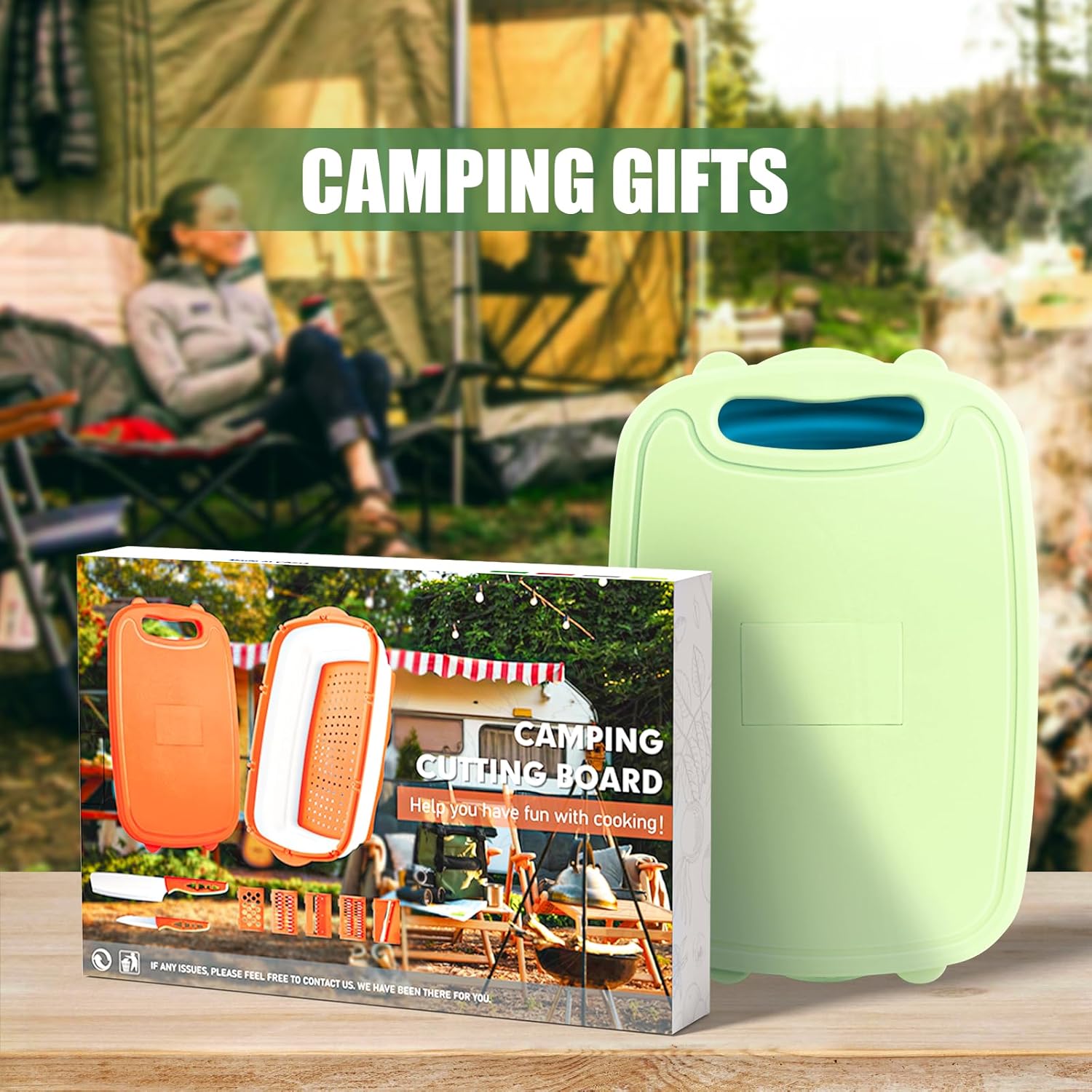 เขียงแคมป์ปิ้งแบบพับได้ พร้อมต - Camp Cutting Board บทวิจารณ์และราคา