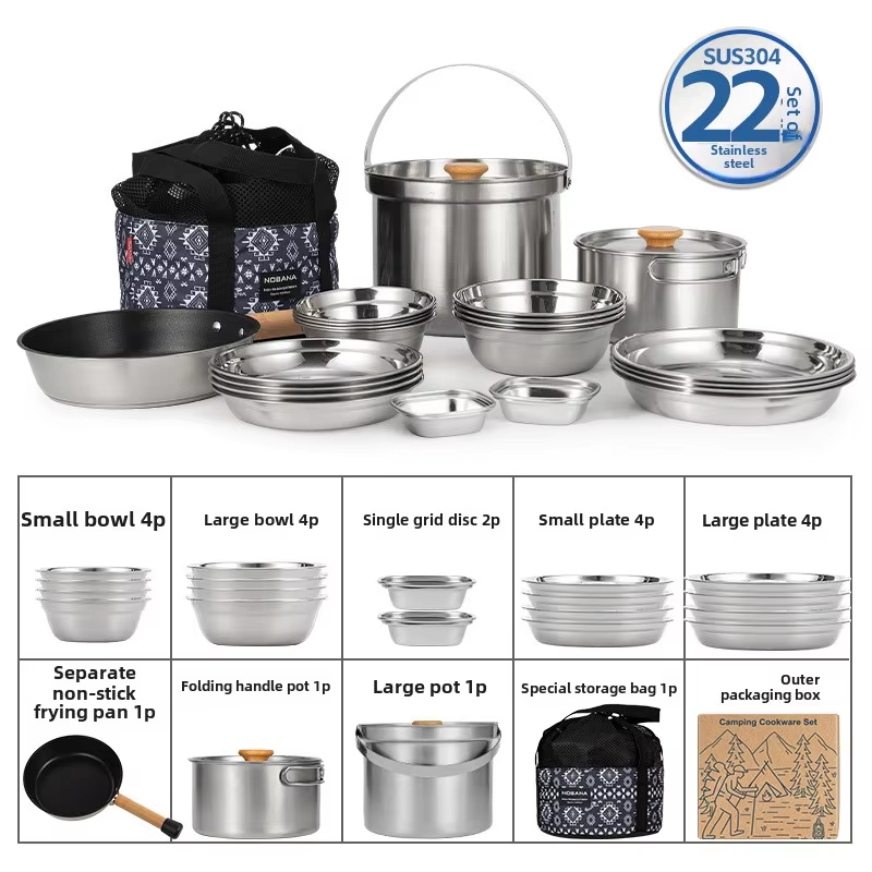 NOBANA ใหม่ล่าสุดกลางแจ้งชุดหม - Camping Cooking Kits บทวิจารณ์และราคา
