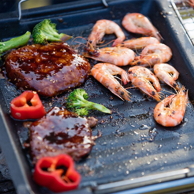 กระทะย่างทรงสี่เหลี่ยมหนาสำหรั - Camping Cooking Device บทวิจารณ์และราคา