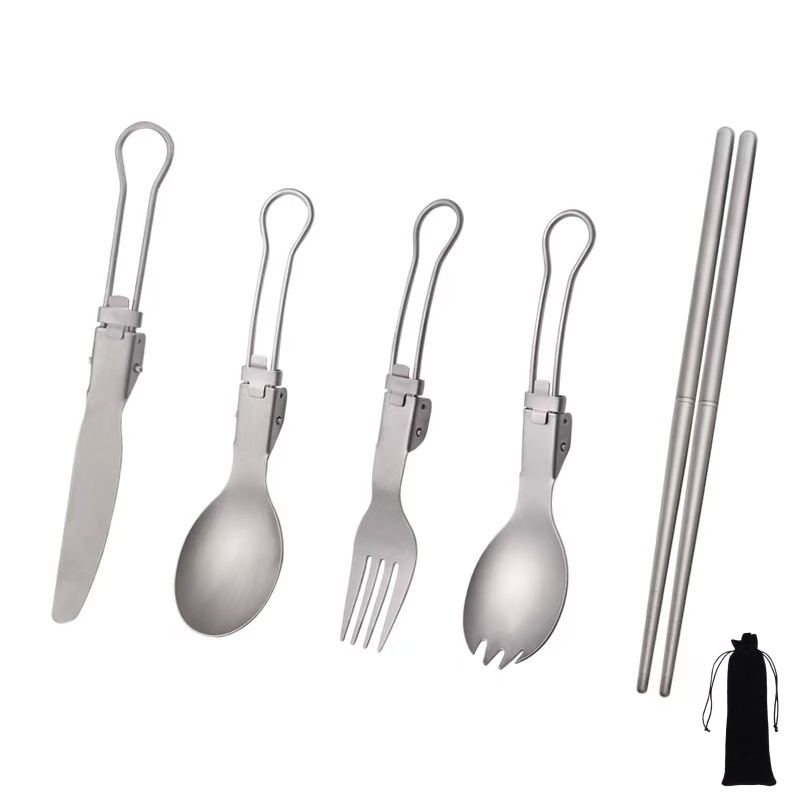 ชุดอุปกรณ์รับประทานอาหารพับได้ - Camping Cooking Set Lightweight บทวิจารณ์และราคา