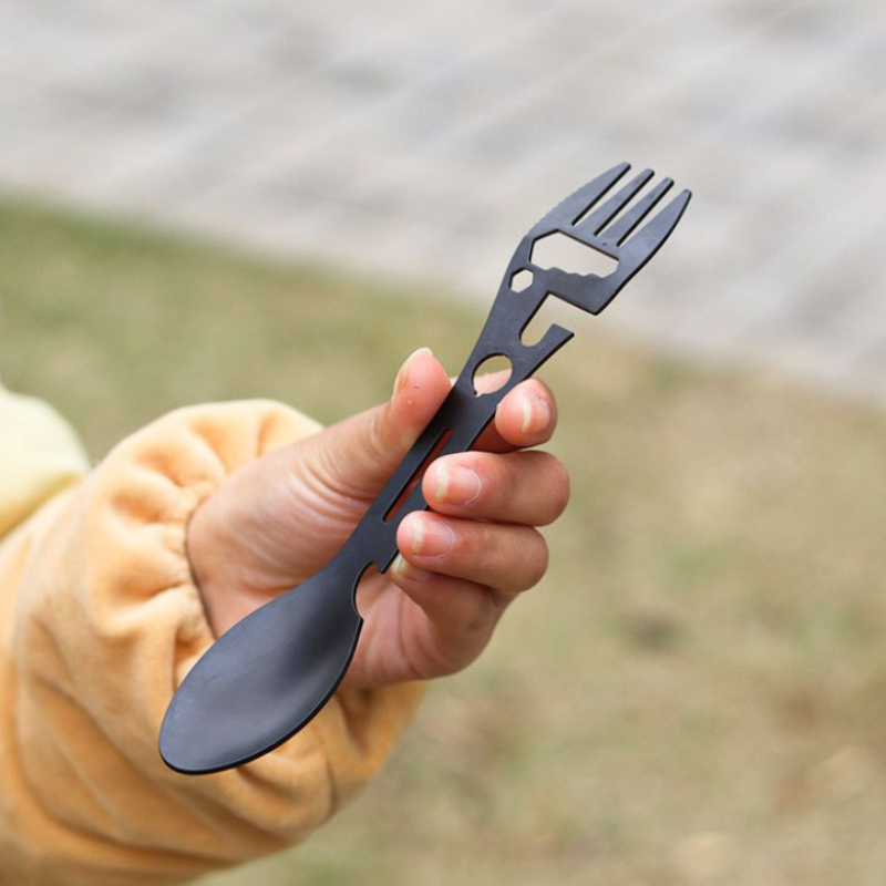 ช้อนส้อมสแตนเลสแบบพกพาอเนกประส - Camping Cooking Set Lightweight บทวิจารณ์และราคา