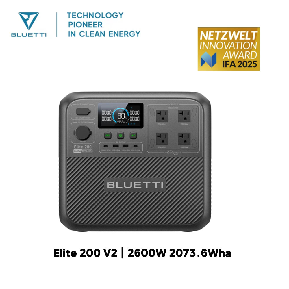 【รีนิว】BLUETTI Elite 200 V2 สถ - Camping Cooking Device บทวิจารณ์และราคา