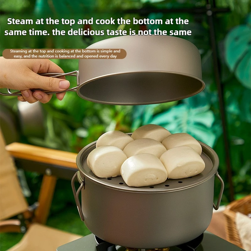 ไทเทเนียมกลางแจ้งชุดหม้อปิคนิค - Camping Cooking Set Lightweight บทวิจารณ์และราคา