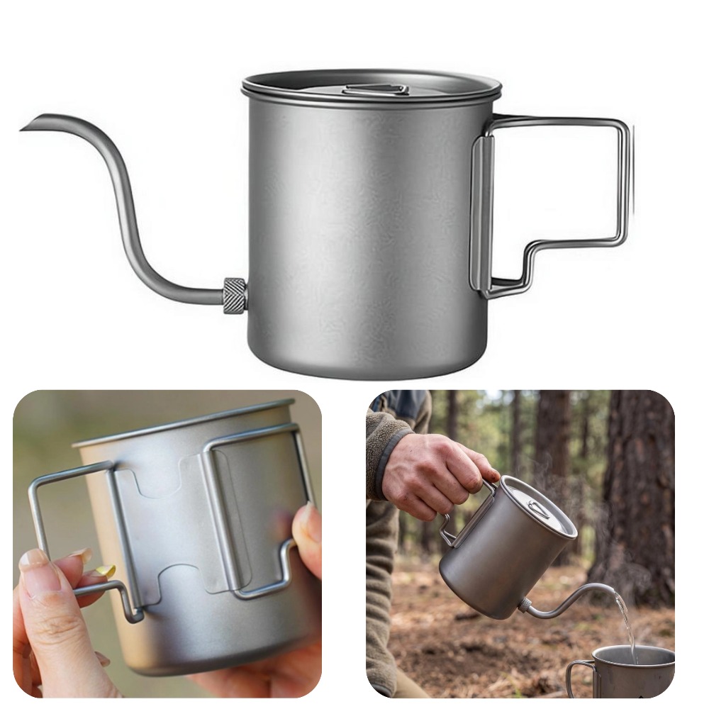 กาต้มน้ำไทเทเนียมบริสุทธิ์ 420 - Camping Cooking Set Lightweight บทวิจารณ์และราคา